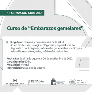 INSCRIPCIÓN A CURSO VIRTUAL: Embarazos gemelares